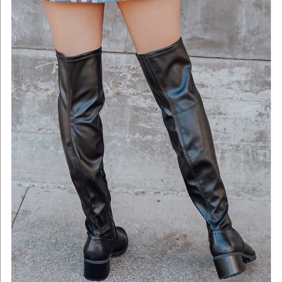 NEW WITH BOX Lulus Over the Knee Boots in Black - Picture 3 of 10